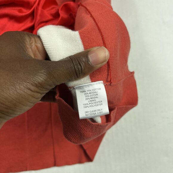 Trina Turk Fit & Flare Sweater Dress Striped Pleated Short Sleeve Retro S/M FLAW - Picture 10 of 13